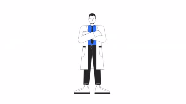 Animace Lékaře Primární Péče Zdravotnictví Služby Izolované Karikatura Ploché Barevné — Stock video