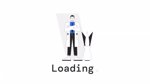 Läkare Laddare Animation Akutmottagningen Sjukhuset Flash Meddelande Videofilmer Isolerad Översikt — Stockvideo