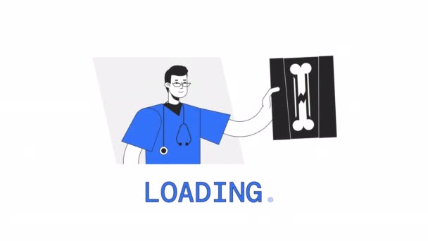 Animação Carregador Diagnóstico Fratura Médico Online Flash Mensagem Vídeo Indicador — Vídeo de Stock