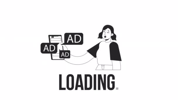Wiele Reklam Online Loader Animacji Reklama Internetowa Nagranie Wideo Izolowany — Wideo stockowe