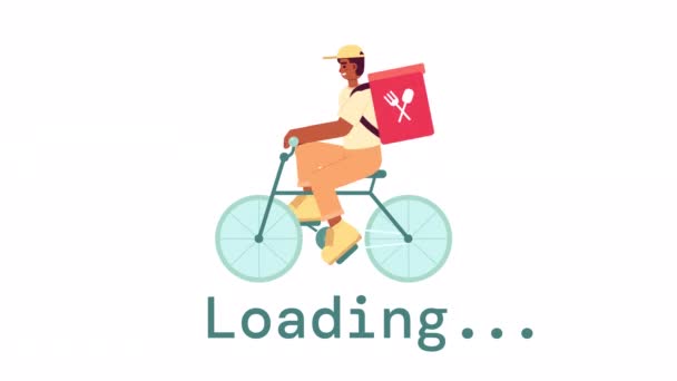 Animações Carregador Correio Bicicleta Entrega Fast Food Bicicleta Elétrica Flash — Vídeo de Stock