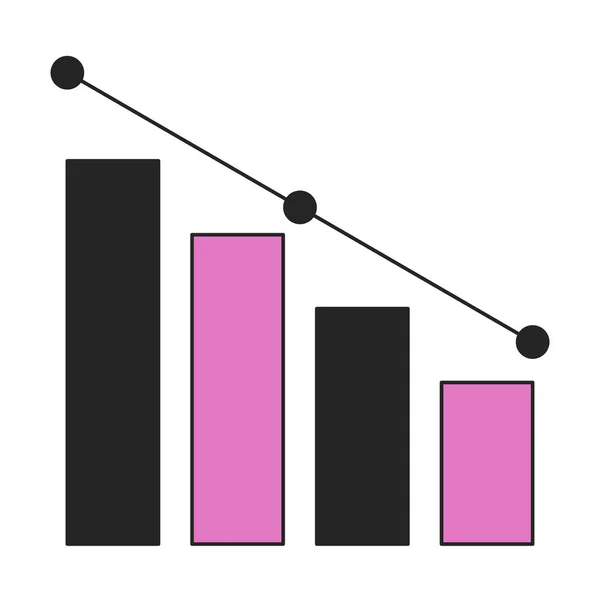 Yatay Çubuk Grafiği Düz Çizgi Renk Vektörü Simgesine Iniyor Statistiksel — Stok Vektör