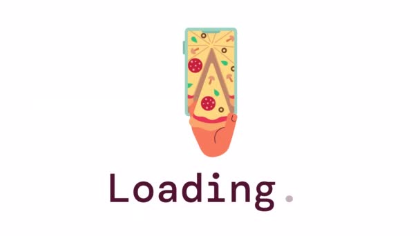 Ordene Animación Del Cargador Aplicaciones Pizza Menú Pizzería Flash Mensaje — Vídeos de Stock