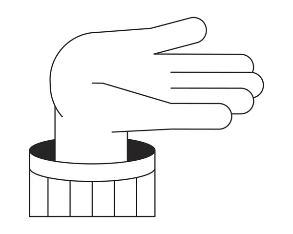 Egy Csupasz Kéz Felemelt Ujjal Fekete Fehér Vektorral Első Kézből — Stock Vector