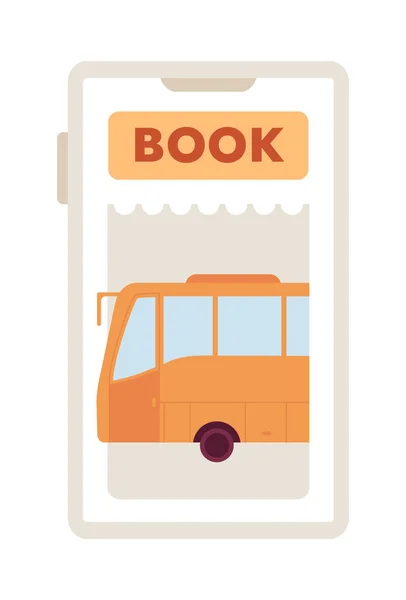 Köpa Kort Före Ombordstigning Buss Platt Koncept Vektor Plats Illustration — Stock vektor