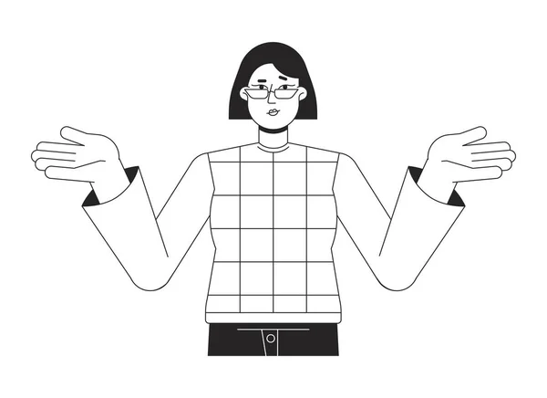 Femme Exécutive Haussant Les Épaules Avec Les Mains Vers Haut — Image vectorielle