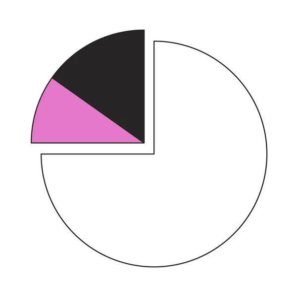 Pie Diagram Med Delte Skiver Flad Linje Farve Vektor Ikon – Stock-vektor