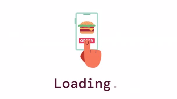 Hamburger Bestellen Laderanimation Handy Mit Fast Food App Videomaterial Mit — Stockvideo