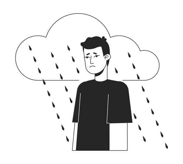 Major Depressive Disorder Concept Vector Spot Illustration Man Struggles Mental — Stock Vector
