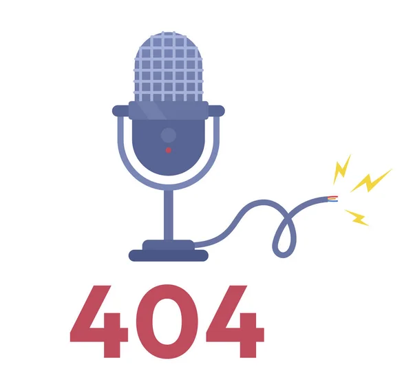 Danos Microfone 404 Página Não Encontrada Ilustração Mic Com Fio —  Vetores de Stock