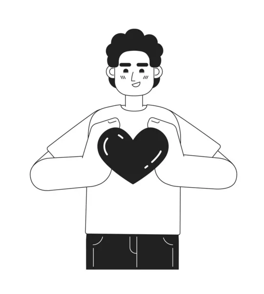 사람들에게 삽화에 사랑을 전파한다 캐릭터의 심장을 디자인을 친절하게 고립된 손으로 — 스톡 벡터