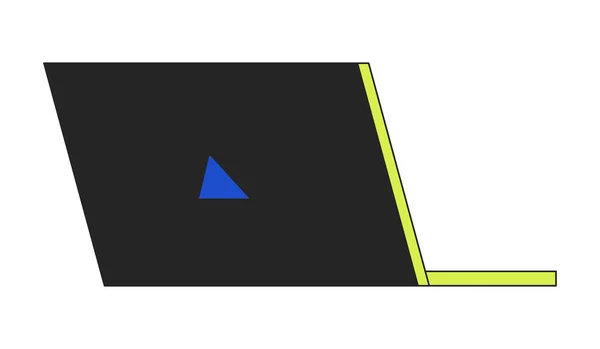 Відкритий Ігровий Ноутбук Заднього Виду Плоскої Лінії Кольору Ізольований Векторний — стоковий вектор