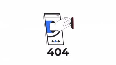 Sağlık taraması 404 hata animasyonu. Teletıp, teletıp. Boş eyalet 4K video konsept görüntüleri alfa kanal şeffaflığı ile. Kullanıcı Arayüzü, UX web tasarımı için özet renk sayfası bulunamadı