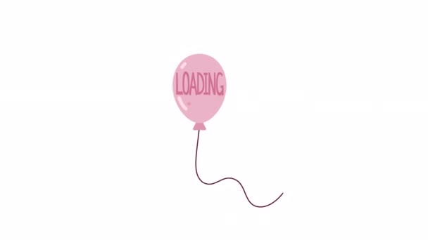 Balão Flutuante Loader Animação Festa Aniversário Balão Voador Céu Flash — Vídeo de Stock