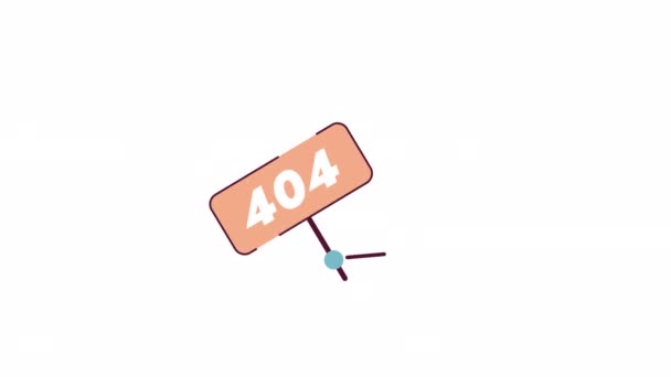 Mit 404 Fehlerzeichenanimation Reparaturarbeiten Seitenfehler Leere Videokonzeptaufnahmen Mit Alpha Kanal — Stockvideo