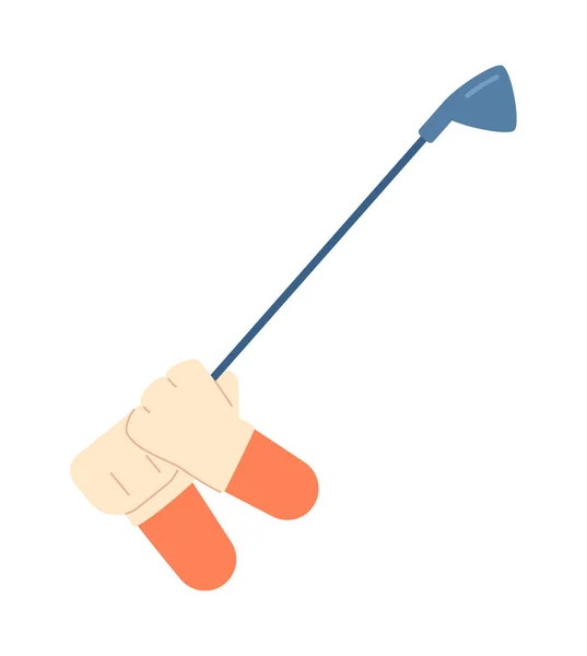Les Mains Golfeur Balançant Avec Bâton Golf Semi Plat Vecteur — Image vectorielle