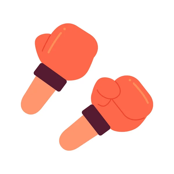 Боксерські Боксерські Рукавички Напівплоскі Барвисті Векторні Руки Першого Погляду Клас — стоковий вектор