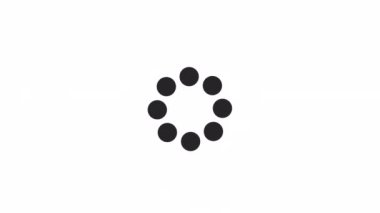 Canlandırılmış bw tampon simgesi. Yavaş internet. Web tasarımı için siyah beyaz çizgi simgesi 4K video görüntüsü. İlerleme çubuğu dairesel izole edilmiş tek renkli element animasyonu, alfa kanal şeffaflığı