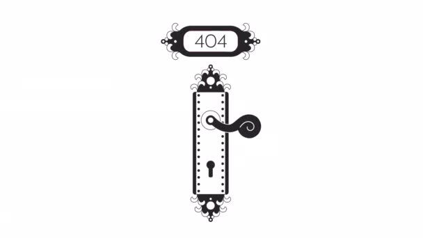 Дверная Ручка Lever 404 Анимация Пытаюсь Открыть Дверь Тяни Ручку — стоковое видео