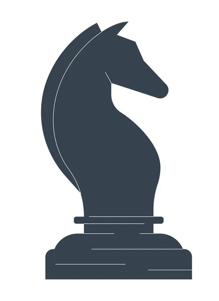 騎士チェスピースフラットラインカラー絶縁ベクトルオブジェクト チェスゲーム戦略をプレイ 白い背景に編集可能なクリップアート画像 ウェブデザインのためのシンプルなアウトライン漫画のスポットイラスト — ストックベクタ