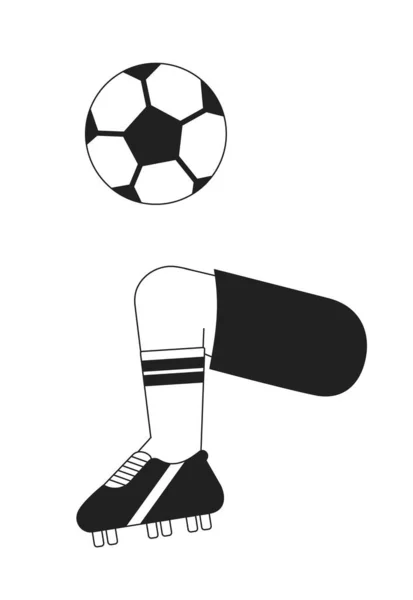 Fotbalový Míč Žonglovat Monochromatický Plochý Vektor První Pohled Nohy Výcvikový — Stockový vektor