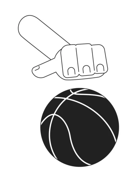 Капание Рукой Баскетбольном Монохроматическом Плоском Векторе Первого Взгляда Игра Стритбол — стоковый вектор