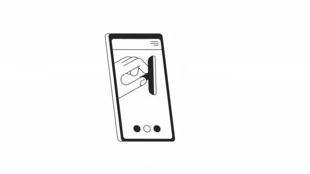 Online Läkare Examen Animation Animerad Smartphone Platt Monokromatisk Tunn Linje — Stockvideo
