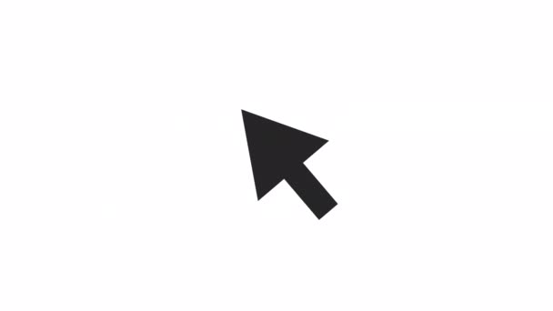 Cursor Flecha Animado Icono Línea Delgada Blanca Negra Imágenes Video — Vídeos de Stock