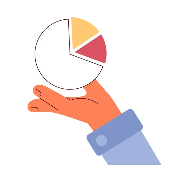 Pie Chart Business Report Flat Concept Vector Spot Illustration Inglês — Vetor de Stock