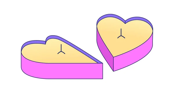 Herzförmige Kerzen Flachen Vektor Cartoon Symbol Romantische Liebe Valentinstag Leitartikel — Stockvektor