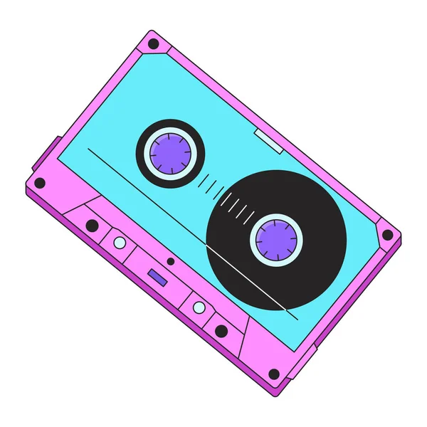 Ícone Desenho Animado Vetorial Plano Cassete Áudio Equipamento Escola Gravação — Vetor de Stock