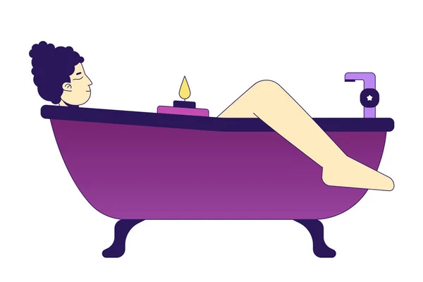 Bañera Mujer Plana Vector Personaje Dibujos Animados Chica Del Baño — Vector de stock