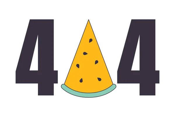 Vattenmelonskiva Fel 404 Flash Meddelande Sommarpicknickmat Friskt Mellanmål Sommartid Tomma — Stock vektor