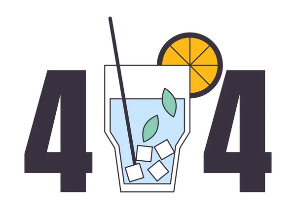 Cocktail Summer Drink Error 404 Flash Message Mojito Menthe Congelé — Image vectorielle