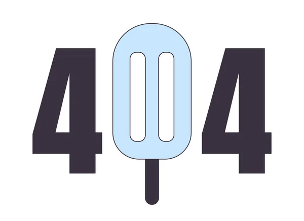 Chyba Dezertu Zmrzliny 404 Flash Zpráva Letní Sladká Mražená Svačina — Stockový vektor
