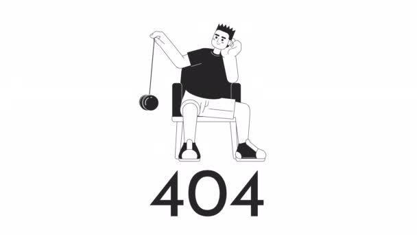 Мальчик Играет Мультфильм Йойо 404 Подростковая Скука Бросаю Игрушку Пустая — стоковое видео