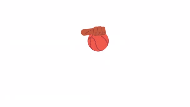 Χέρι Ντρίπλα Μπάσκετ Animation Κινούμενα Μεμονωμένα Streetball Παιχνίδι Χέρι Που — Αρχείο Βίντεο