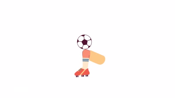 Animação Malabarismo Bola Futebol Treinos Futebol Isolados Animados Praticam Campo — Vídeo de Stock