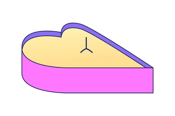 Herzförmige Kerze Seitenansicht Flache Vektor Cartoon Symbol Romantisches Handgemachtes Stück — Stockvektor