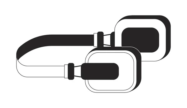 80S Headphones Line Art Vector Cartoon Icon 90S Device Editorial — Stock Vector