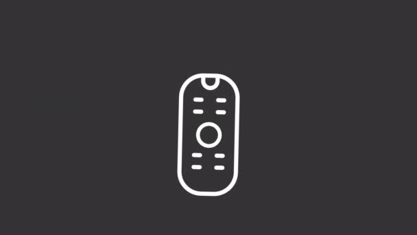 Анимированный Телевизор Белая Икона Анимация Линии Smart Переключаю Канал Смотрел — стоковое видео