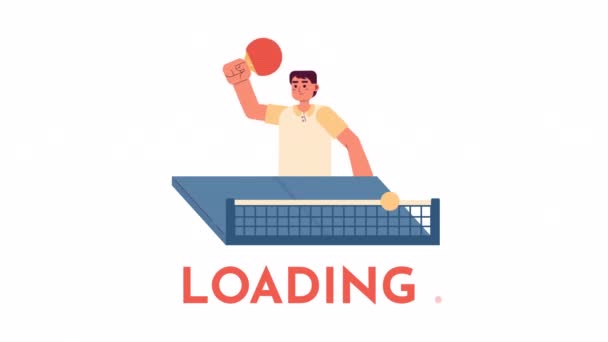 Animierter Ping Pong Spieler Asiaten Spielen Tischtennis Tischtennisspiel Videomaterial Mit — Stockvideo