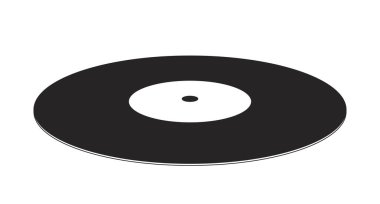 Vinil plak çizgisi sanat vektörü karikatür simgesi. CD diski. 70 'lerin diskosu. Editör, dergi spot illüstrasyonu siyah beyaz. Beyaz üzerine izole edilmiş bir nesne. Düzenlenebilir 2B basit çizim, grafik tasarımı