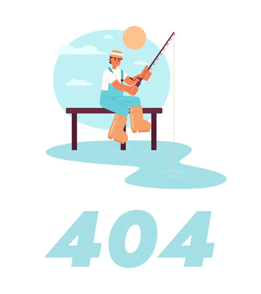 Pesca Vetor Matutino Ilustração Estado Vazio Editável 404 Não Encontrado — Vetor de Stock