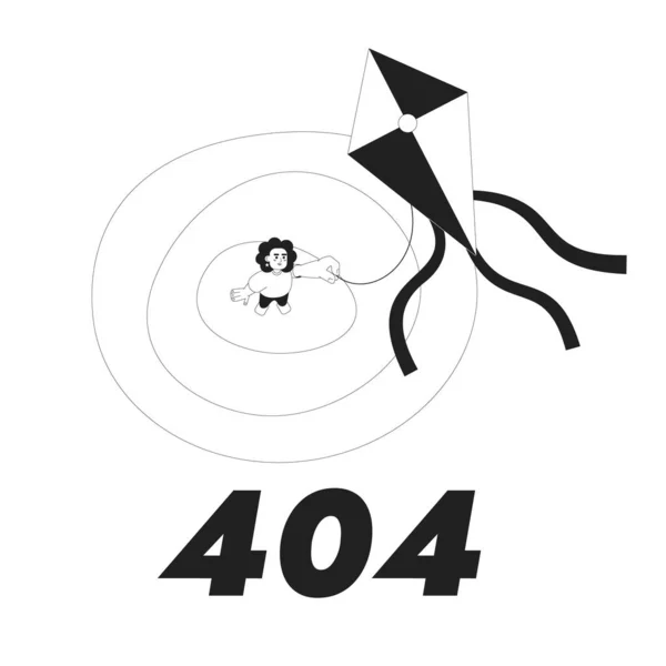 Meisje Vliegende Vlieger Vector Sloeg Lege Staat Illustratie Bewerkbare 404 — Stockvector