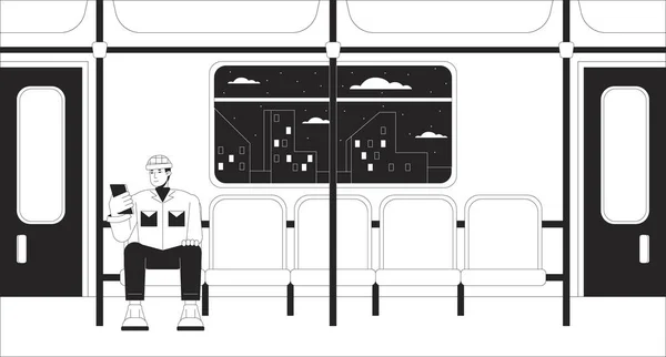 Fond Écran Passager Train Banlieue Noir Blanc Chill Transit Rapide — Image vectorielle