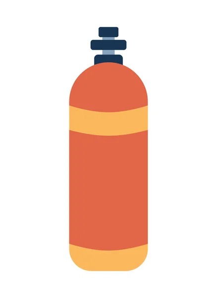 Réservoir Oxygène Semi Plat Couleur Vecteur Objet Cylindre Oxygène Équipement — Image vectorielle