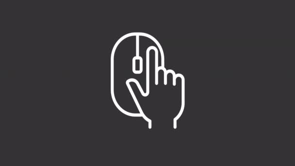 Finger Tryck Vita Ikoner Animation Animerad Linje Hand Vidrör Anordning — Stockvideo