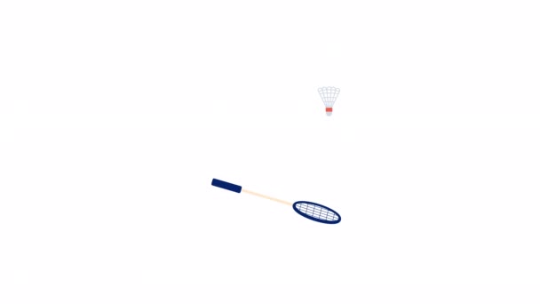Badminton Fun Animation Flat Cartoon Style Icon Video Footage Web — Stock Video