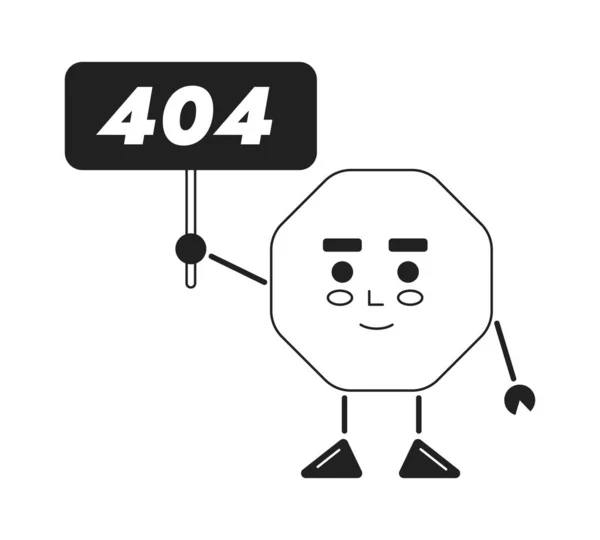 Octógono Segurando Vetor Ilustração Estado Vazio Editável 404 Página Não — Vetor de Stock